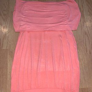 Pink off the shoulder stretchy top